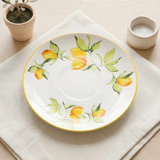 Lemon Pattern Porcelain Plate Large